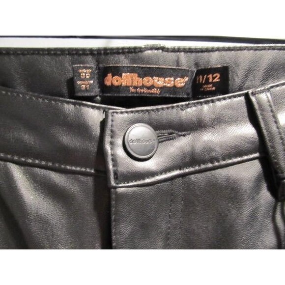 Dollhouse Juniors Curvy Wide‑Leg Faux Leather Jeans – Black – Size 11/12 – NWT - Picture 4 of 8